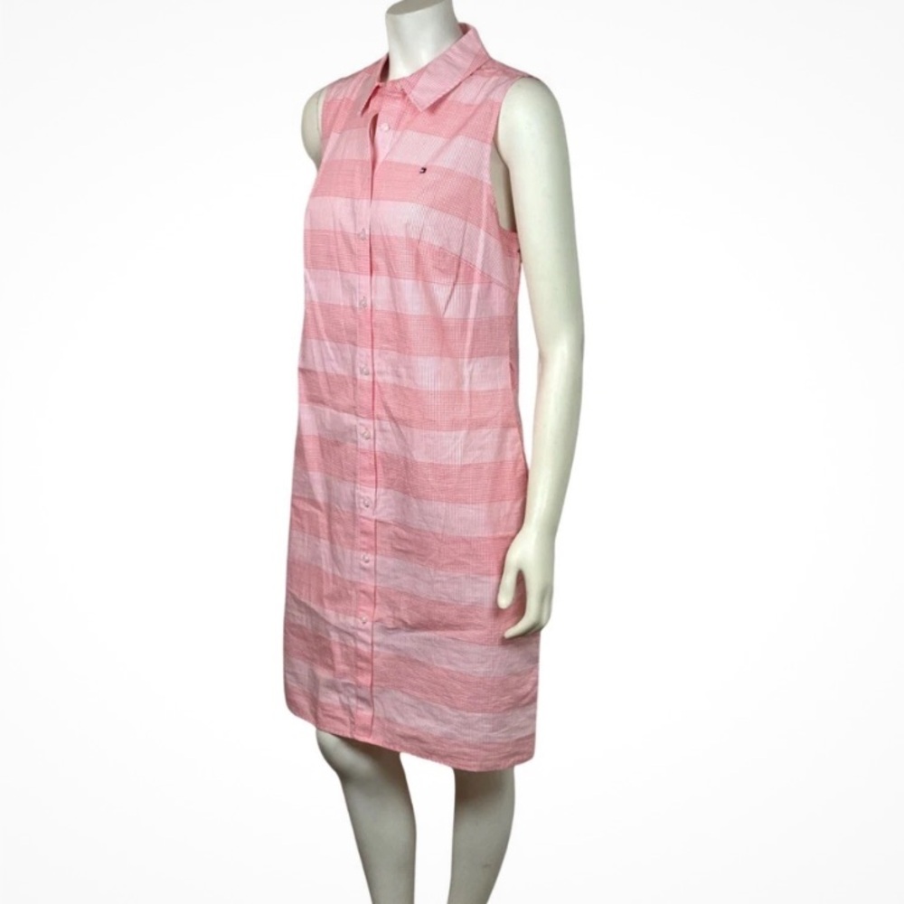 Tommy Hilfiger 100% Cotton Womens Plaid Sleeveless Shirt Dress Size 12 NWT